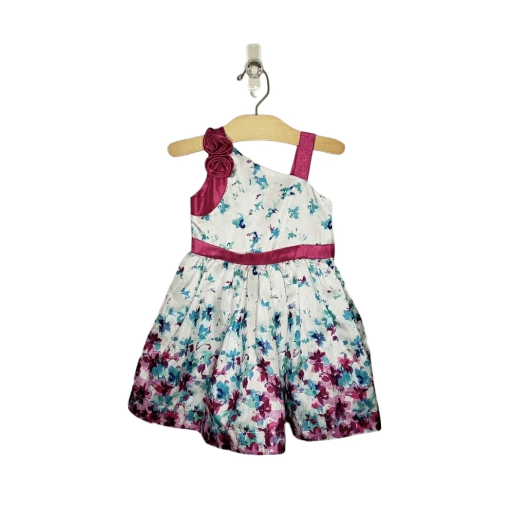 Dressed Up by Gymboree 2T Toddler Girl Floral Rosette Party Formal Dress